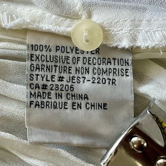 SOLD Vintage Y2K Early 2000s Whimsigoth White Chiffon + Lace Ruffle Hem Top - Picture 15 of 15